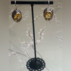 Citrine sterling silver earrings